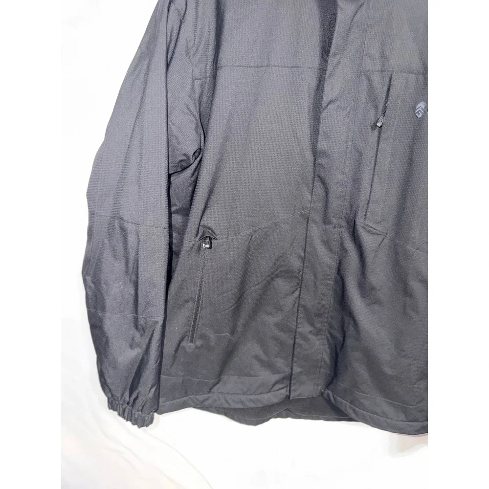 Free Country Mens Black Hooded Softshell Fleece Lined Jacket Large FC-7 F17